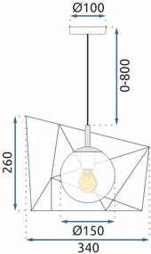 Toolight Toolight, závesná stropná lampa 1xE27 APP1022-1CP, čierna-biela, OSW-06112