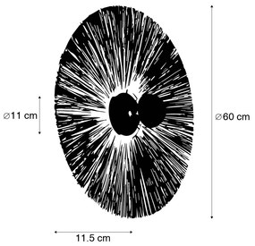 Rustikálna nástenná lampa čierna s lanom 60 cm - Leia