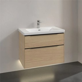 VILLEROY &amp; BOCH Subway 3.0 závesná skrinka pod umývadlo, 2 zásuvky, s LED osvetlením, 772 x 478 x 429 mm, Nordic Oak, C574L1VJ