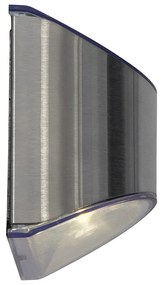 Súprava 2 nástenných nerezových solárnych LED svietidiel Star Trading Wally, výška 8 cm