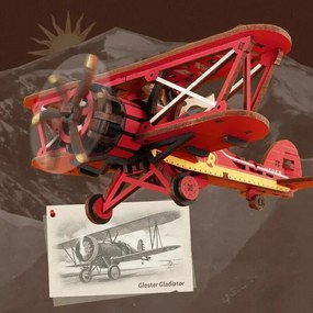 RoboTime 3D mechanická skladačka Dvojplošník s kyvadlom