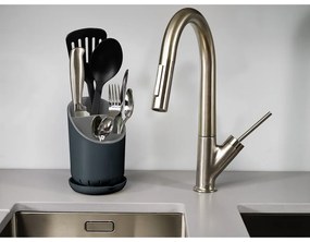 Sivý stojan na príbory a kuchynské nástroje Joseph Joseph Dock