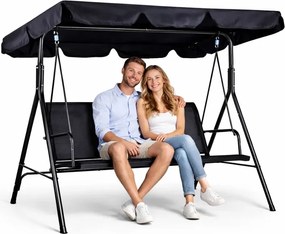 Záhradná hojdačka pre 3 osoby s nastaviteľnou strieškou