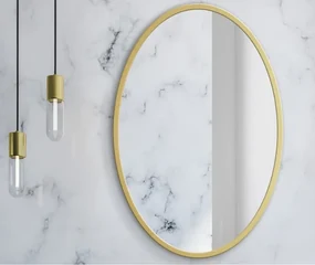 TRENDIE Zrkadlo 80 cm so zlatým rámom