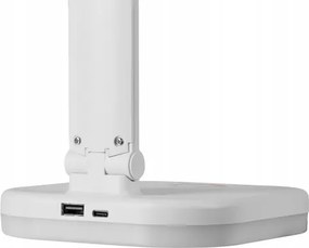 Stmievateľná stolná lampa LED RGBW s bezdrôtovým nabíjaním, 7W/5V USB, biela