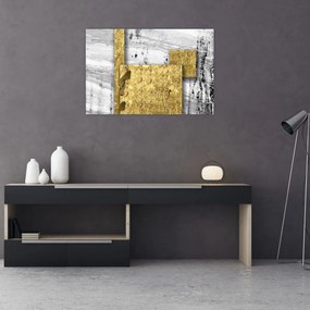 Obraz - Zlaté štvorce N⁰1 (90x60 cm)