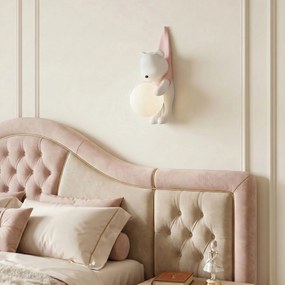 Toolight G169-1W, detské nástenné svietidlo macko v tričku, 1xG9, G168-1W PINK, OSW-07808