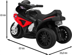 Ramiz BMW S1000 RR Mini detský motocykel na batérie červený + 3 kolieska + zvuky + LED