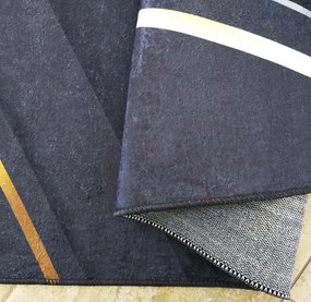 DY Čierno-zlatý koberec s geometrickým vzorom Black 09 Rozmer: 60x100 cm