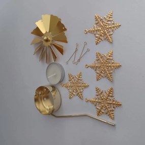 DECOLED Anjelské zvonenie, 8 x 13 cm, vločky, zlato