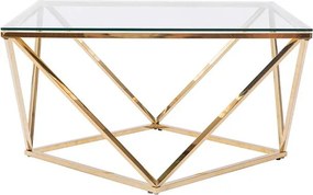 Tutumi Tutumi, sklenený konferenčný stolík Glamour 80x80x45 CS-14G, zlatá, KRZ-06585