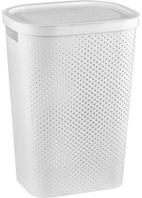 Curver Kôš na špinavú bielizeň INFINITY 59L biely bodkami