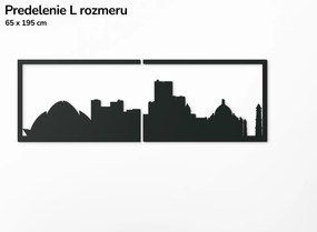 drevko Obraz Dillí panoráma Rozmer obrazu: 29,5 x 89 cm, Farba dekorácie: Čierna