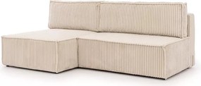 Rozkladacia rohová sedacia súprava Solvero Mini ľavá - svetlobéžový plyš Tilia 01