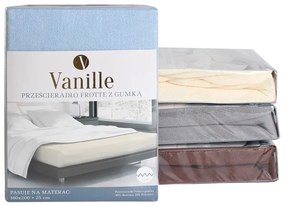 Froté prostěradlo s gumou Vanille 180x200 cm bordó