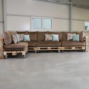 Golden Garden Paletové sedenie GG94/1 - Podsedáky a Vankúše "FIT IN" 120cm x 80cm x 15cm - penový granulát - capuccino