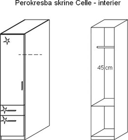 Šatníková skriňa Celle, biela