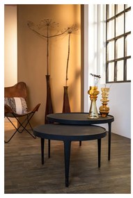 Čierne okrúhle konferenčné stolíky v súprave 2 ks ø 75 cm Tobias – Light &amp; Living