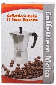 Verk 07039 Moka kanvica na 12 šálok, 600ml - strieborná