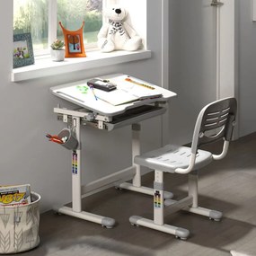 Vipack Nastaviteľný detský stôl Comfortline 201 a stolička sivo-biela 442702