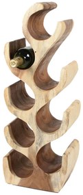Masivní stojan na víno ze dřeva Suar střední 8