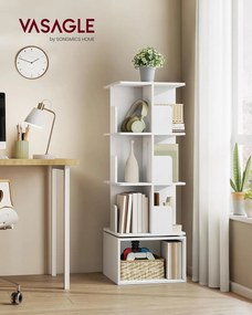 Rotačná knižnica Vasagle Grid 40 cm biela