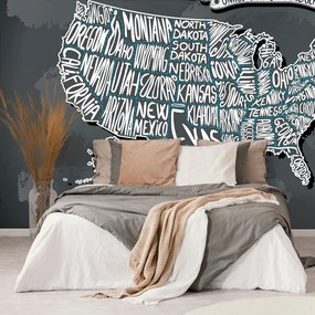 Samolepiaca tapeta moderná mapa USA - 150x100