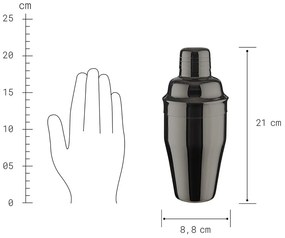 MANHATTAN Shaker na koktejly 500 ml - čierna
