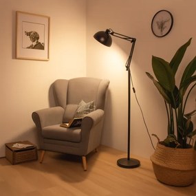 BRILAGI - Flexibilná stojacia lampa TASKER 1xE27/60W/230V 157 cm čierna