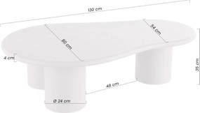 Kávový stolík Gisela 130 cm do obývačky - svetlošedý