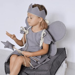 Ľanová kúzelná palička tmavo šedá so zlatom