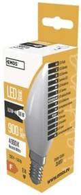 EMOS LED žiarovka, E14, Candle, 8W, 900lm, 4000K, neutrálna biela
