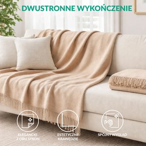 BAVLNENÁ DEKA BAT 200X220 CM SVETLOBÉŽOVÁ