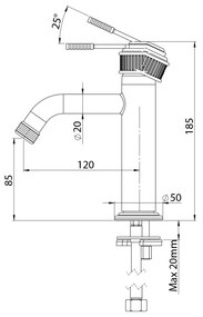 Sapho Sapho, VERSI stojanková umývadlová batéria, bronz, RV002/18