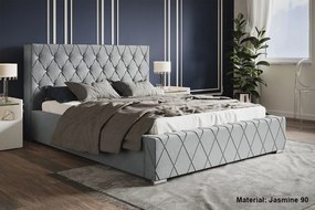 Luxusná čalúnená posteľ BED 4 Glamour - 140x200,Železný rám,94cm