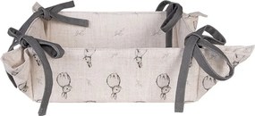 Béžový textilný košík na pečivo s králikom Bunny Buddies - 35*35*8 cm