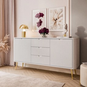 Komoda CORA II biela + zlatá 168cm