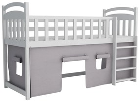 Detská vyvýšená posteľ z masívu borovice ARANKA - 200x90 cm - biela