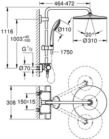 GROHE 26401001 - Sprchový systém VITALIO JOY SYSTEM 310, lesklý chróm