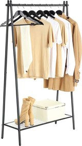 Stojan na šaty s oceľovou konštrukciou, matná čierna