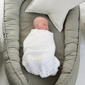 Ľanové hniezdo pre bábätko olivová