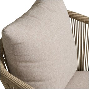 Béžová kovová/polstrovaná záhradná stolička Salerno – House Nordic