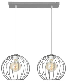 Helam Luster na lanku MERCURE 2xE27/15W/230V šedá HE1079