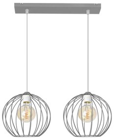 Luster na lanku MERCURE 2xE27/15W/230V šedá