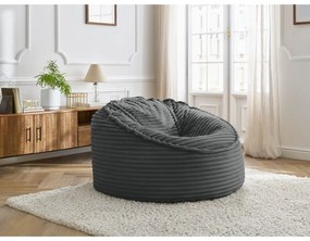 Tmavosivý menčestrový sedací vak Socrate – Bobochic Paris