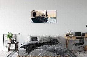 Obraz canvas Loď sea city sky 120x60 cm