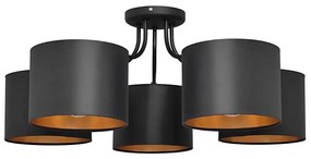 Luster prisadený ALBA 5xE27/15W/230V čierna/zlatá