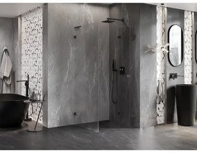 Mexen Lunar-F L, 1-krídlový sprchový kút so skladacími dverami, pravý, 90 x 90 cm, 8mm číre sklo, grafitový profil, 836L-090-090-95-00-P