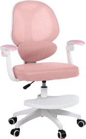 Detská otočná stolička Neoseat JUNI 009 s podnožou — látka, ružová