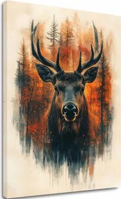 Obraz na plátne Lesný Jeleň - Elegantná Prírodná Scéna